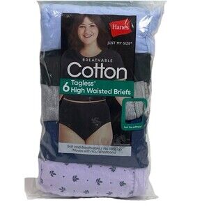 Fruit Of The Loom Women High Panty Brief Underwear 6-Pack Size 9 (2XL)